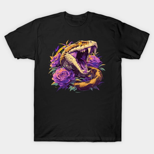 snake and rose T-Shirt by StevenBag